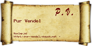 Pur Vendel névjegykártya